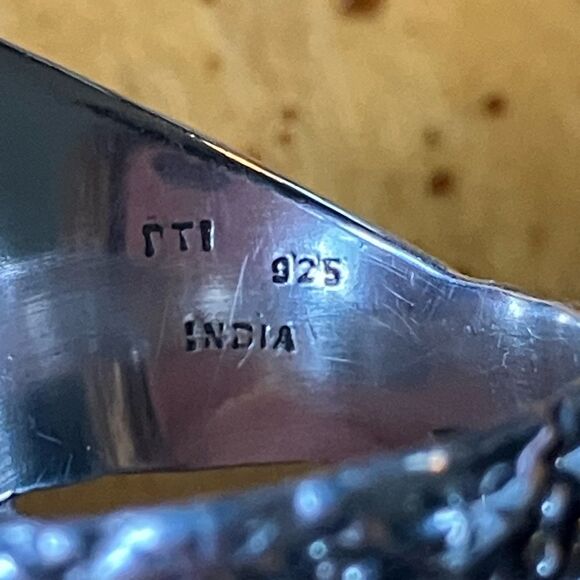 Natural Red Garnet Sterling Silver Bypass Ring Size 5.75 - Picture 6 of 9